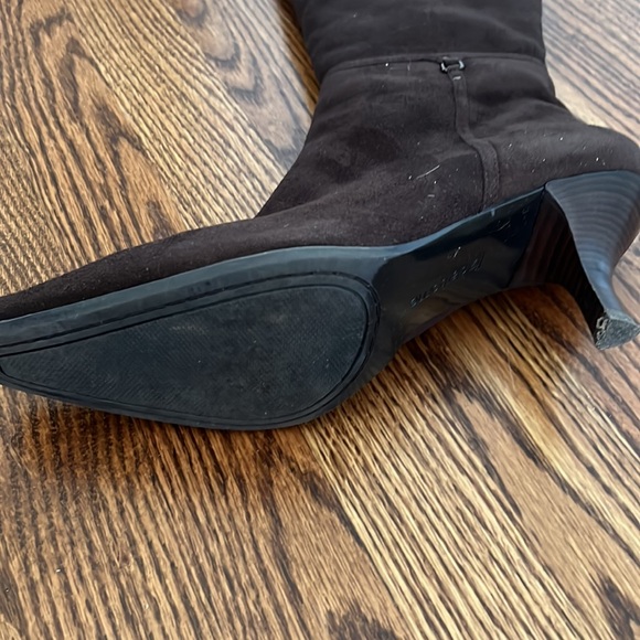 Brown faux, suede side zip boots - Picture 6 of 8